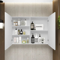 Espelheira para Banheiro 2 Portas 2 Prateleiras Malbec Branco