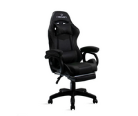 Cadeira Gamer Preto Reclinável Com Apoio Pés