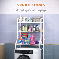 Estante Organizadora para Banheiro e Lavanderia em Aço - 3 Níveis