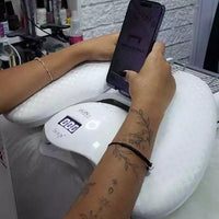 Apoio de Braço Delta Pro c/ Suporte de Celular Integrado Metal Ajustável 360°