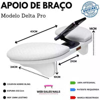 Apoio de Braço Delta Pro c/ Suporte de Celular Integrado Metal Ajustável 360°