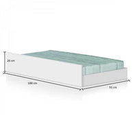 Cama Solteiro Multifuncional com Baú, 2 Gavetas e Auxiliar - 100% Madeira Maciça Branca [Jade Premium]