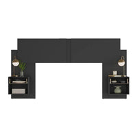 Cabeceira Extensível Casal/Queen com 2 Mesas de Cabeceira - 100% MDF [Kit Completo]