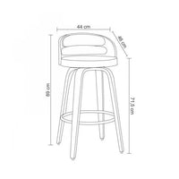 Banqueta para Cozinha Alta Giratória Madeira Rustica
